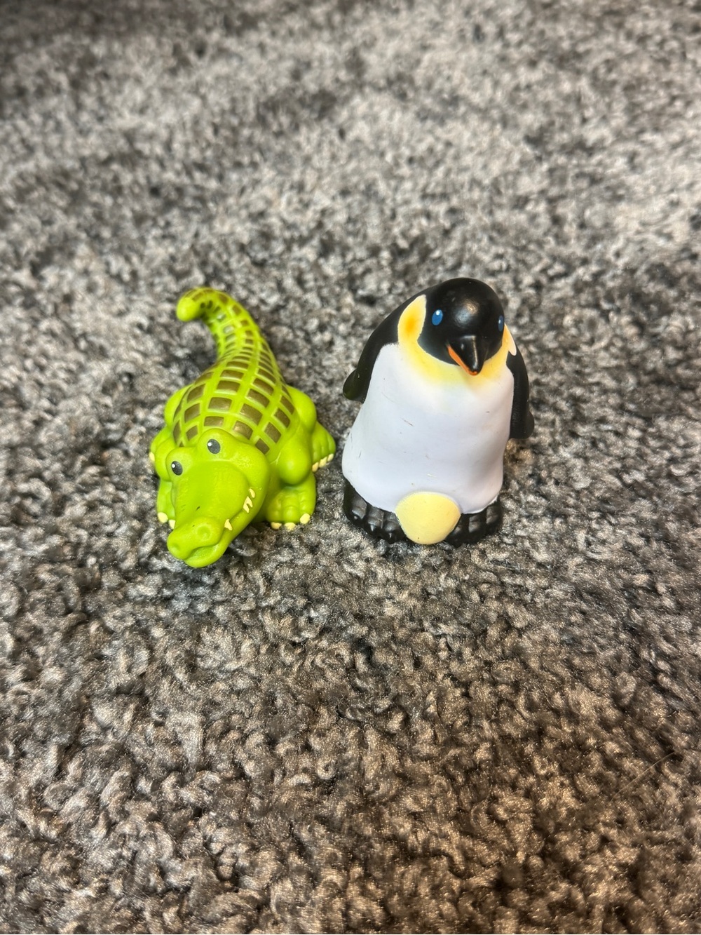 Little people penguin and alligator